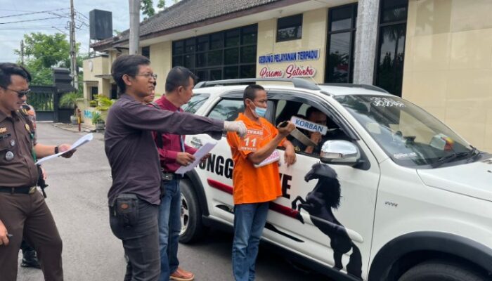 Polres Nganjuk Gelar Rekonstruksi Kasus Pembunuhan di Lapangan Apel