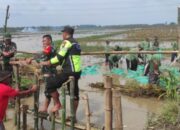 Babinsa Koramil Baureno Bojonegoro bantu Perbaiki Tanggul Jebol di Kali Simo Sumuragung