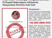 Beredar Akun WhatsApp Palsu Mengatasnamakan Pj Bupati Bojonegoro, Warga Diminta Waspada