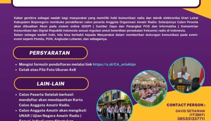 Orari Lokal Bojonegoro Buka Pendaftaran Anggota, Berikut Persyaratannya 