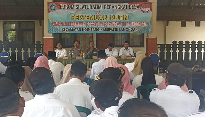 Perkuat Sinergi, Danramil 0812/06 Ngimbang Hadiri Silaturahmi dan Rapat Persatuan Perangkat Desa