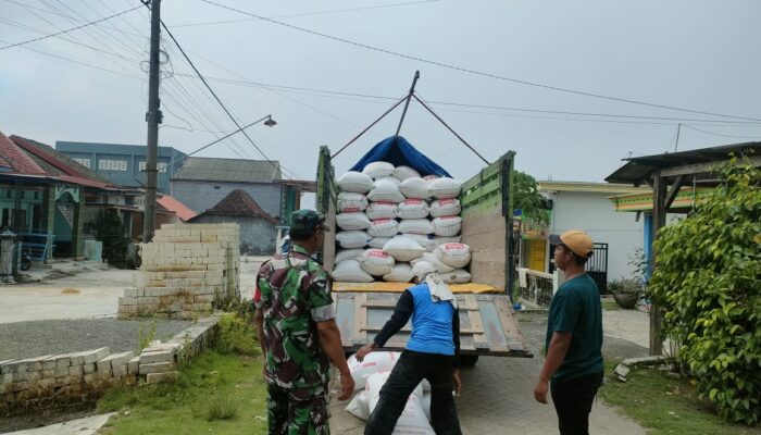 Babinsa Kodim Lamongan Laksanakan Pendampingan Serapan Gabah oleh Bulog