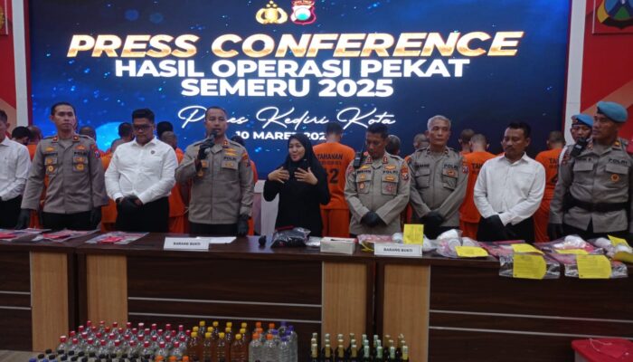 Operasi Pekat Semeru 2025, 21 Tersangka Berhasil Diamankan Polres Kediri Kota