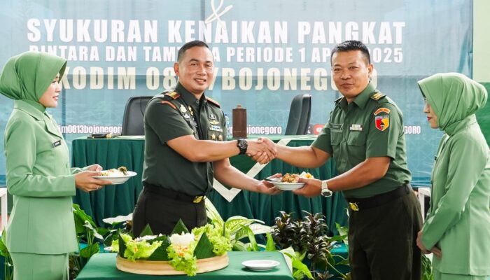 33 Anggota Kodim Bojonegoro Naik Pangkat