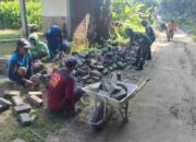 Sinergi TNI dan Warga, Babinsa Koramil Ngimbang Gotong Royong Perbaiki Jalan ke Gunung Ratu
