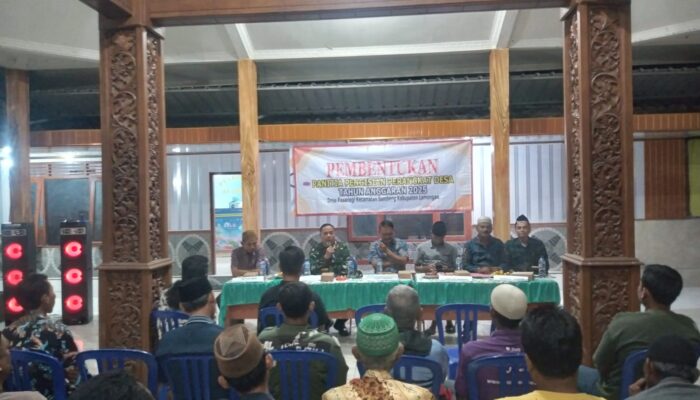 Koramil Sambeng Hadiri Sosialisasi Pembentukan Panitia Pengisian Perangkat Desa Pasarlegi