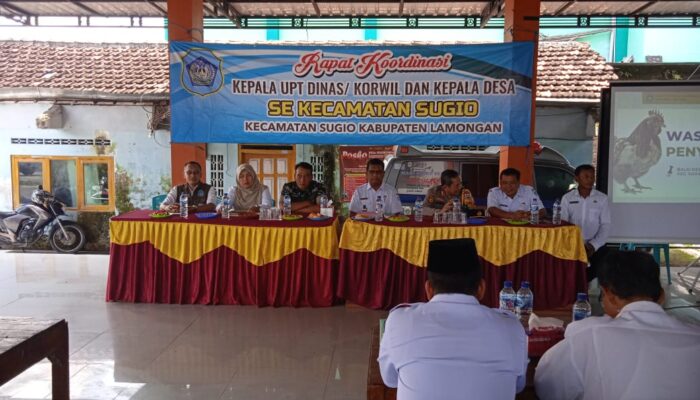 Batuud Koramil Sugio Hadiri Rakor Lintas Instansi di Balai Desa Sidobogem Lamongan