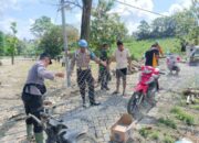Sungai Sekar Meluap, Warga dan Aparat Sigap Pasang Bronjong Cegah Longsor