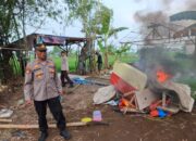 Polisi Grebek Arena Sabung Ayam Sukomoro Nganjuk, Terpal Langsung Dibakar