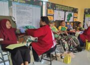 TMMD 125 Bojonegoro Gelar Aksi Kemanusiaan, Warga Soko Antusias Ikut Donor Darah