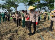 Polwan Bojonegoro Peringati Hari Jadi dengan Tanam Jagung di Pesantren