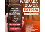 Hujan Lebat dan Angin Puting Beliung Terancam Terjadi di Bojonegoro, Ini Himbauan BPBD