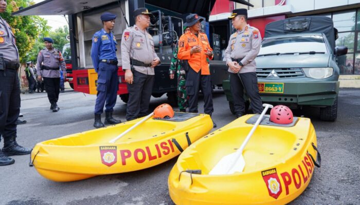 Musim Hujan Tiba, Polres Bojonegoro Cek Kesiapan Personel dan Peralatan Penanggulangan Bencana