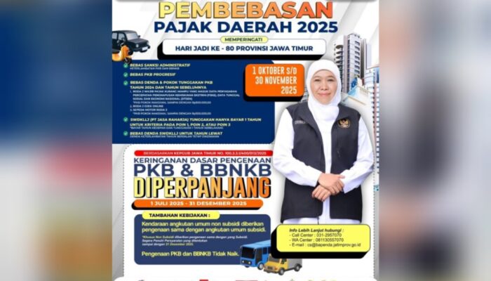 Kabar Gembira, Pajak Kendaraan Jatim 2025 Banyak yang Dibebaskan
