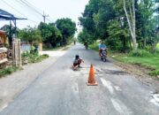 Swadaya Pemuda Tambal Jalan Raya Badas–Kunjang Kediri Demi Pengendara