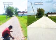 Akses Sekolah dan Pertanian Lancar, Jalan Beton Desa Manukan Bojonegoro Rampung