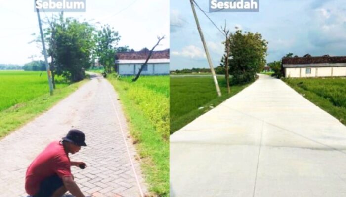 Akses Sekolah dan Pertanian Lancar, Jalan Beton Desa Manukan Bojonegoro Rampung