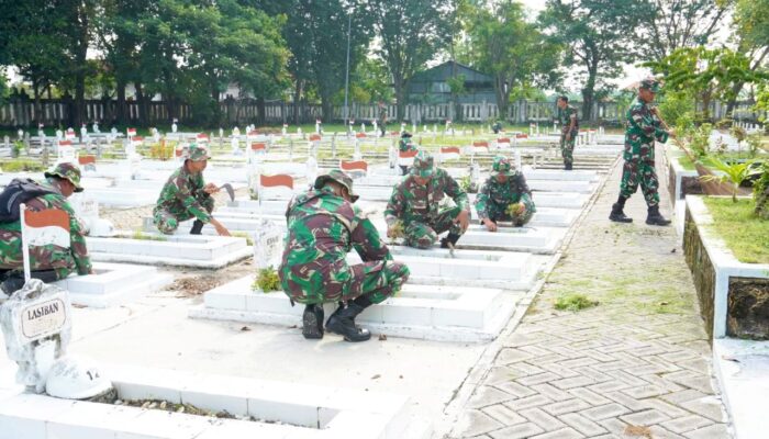 Kodim Lamongan Turun Tangan, TMP Kusuma Negara Kinclong Lagi