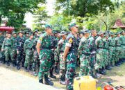 Latihan Damkar Bojonegoro di Yonif 885, Prajurit TNI Kini Siap Padamkan Api