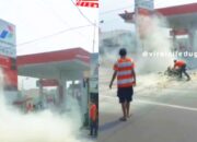 Motor Terbakar di SPBU Ciledug Tangerang, Pemilik Diduga Kabur Tinggalkan Api Berkobar