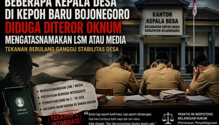 Oknum Mengaku LSM dan Media Intimidasi Kades di Bojonegoro, Uang Puluhan Juta Diminta