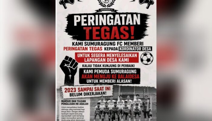 Pemuda Sumuragung Bojonegoro Tagih Janji Lapangan Bola yang Mangkrak Sejak 2023