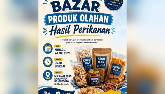 Pecinta Camilan Wajib Merapat, Bazar Produk Perikanan Ramaikan CFD Alun-Alun Bojonegoro