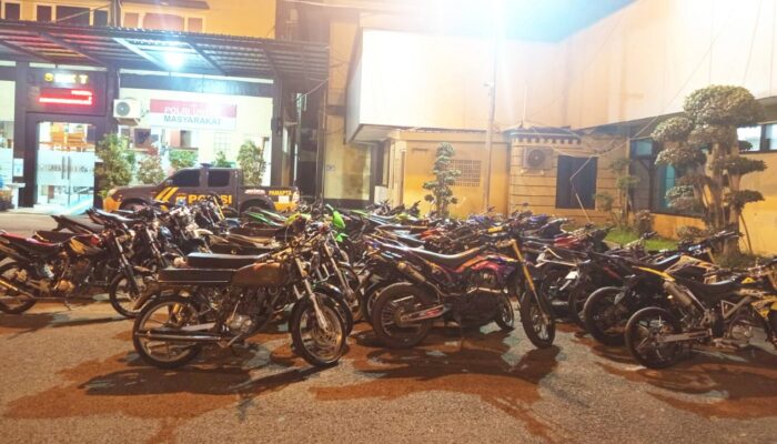 Operasi Malam di Lamongan, Puluhan Motor Brong Kena Tilang
