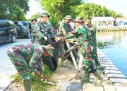 Kodim Lamongan Perkuat Ketahanan Wilayah Lewat Aksi Bersih Pantai