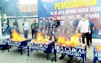Rokok Ilegal Bernilai Miliaran Rupiah Musnah di Bojonegoro