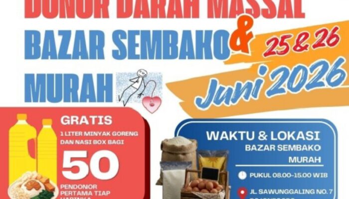 PMI Bojonegoro Ajak Warga Donor Darah, Ada Bazar Sembako Murah