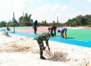 TMMD Lamongan Tak Hanya Bangun Desa, Kini Hadirkan Lapangan Voli Permanen