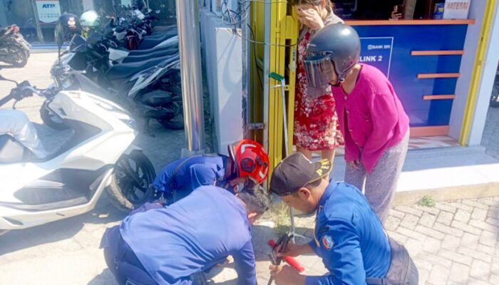 Kunci Tercebur Gorong-gorong, Tim Damkarmat Kedungadem Bojonegoro Sukses Evakuasi