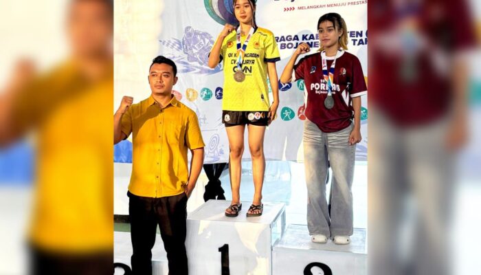 Kedungadem Makin Garang, Dua Atlet Putri Rebut Emas Muaythai Porkab II Bojonegoro
