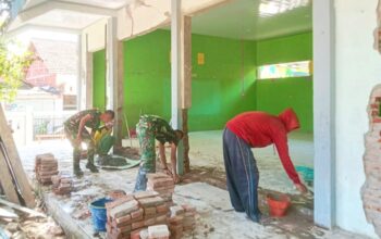 Empat Ruang Kelas SDN Kesongo 1 Disulap Satgas TMMD 129 Bojonegoro