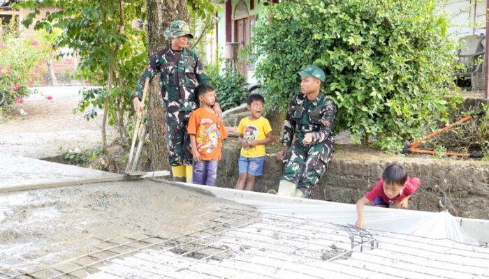 TMMD 129 Bojonegoro Pererat Kemanunggalan TNI dan Warga Lewat Senyum Anak-anak