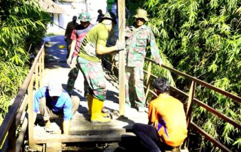 Jembatan Baru di Kesongo Resmi Dikerjakan Satgas TMMD Bojonegoro