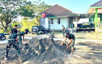 TMMD Bojonegoro Pererat Persatuan Lewat Turnamen Bola Voli Antar Dusun