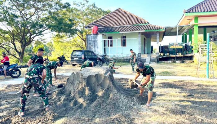 TMMD Bojonegoro Pererat Persatuan Lewat Turnamen Bola Voli Antar Dusun