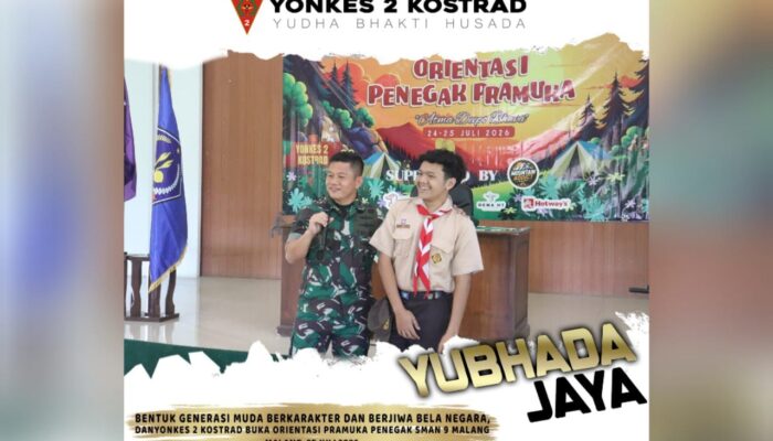 Semangat Bela Negara Ditanamkan Yonkes 2 Kostrad kepada Pramuka Penegak SMAN 9 Malang