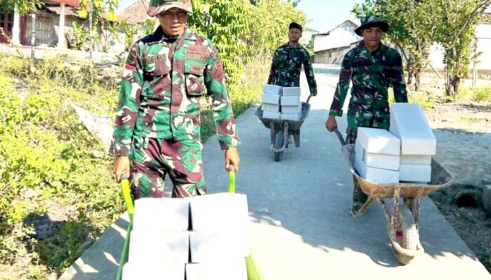 TMMD 129 Bojonegoro, Gerobak Dorong Buktikan Alat Sederhana Bisa Hasilkan Karya Besar