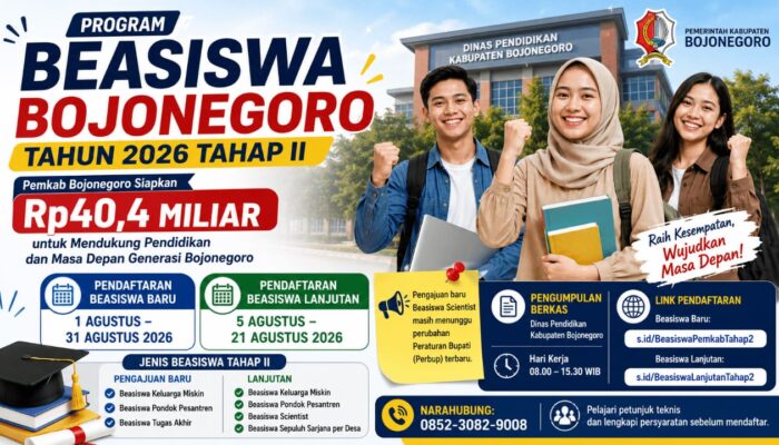 Rp40,4 Miliar Disiapkan, Ribuan Mahasiswa Bojonegoro Berpeluang Raih Beasiswa