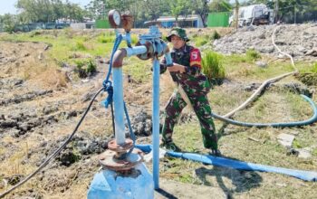 TMMD 129 Bojonegoro Bangun Sumur Bor, Rest Area Kesongo Kini Punya Air Bersih