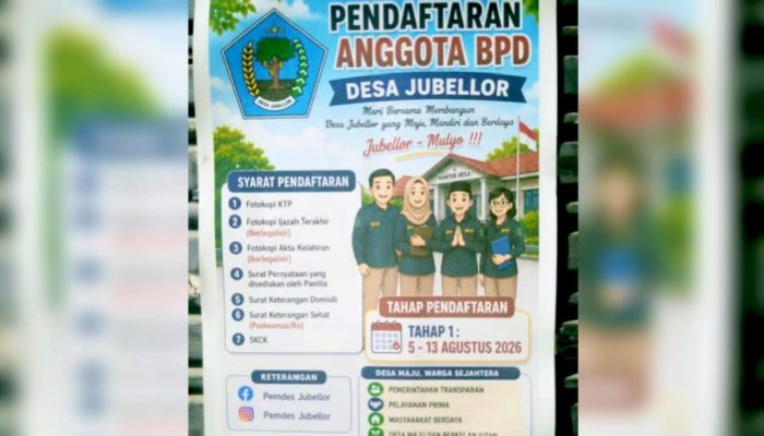 Ingin Jadi Anggota BPD, Ini Jadwal dan Persyaratan di Desa Jubellor Sugio Lamongan