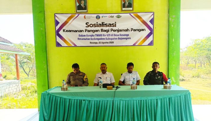 Dukung Kesehatan Masyarakat, TMMD ke-129 Bojonegoro Gelar Sosialisasi Keamanan Pangan di Kesongo