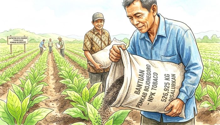 Musim Tembakau Makin Optimistis, Bantuan Pupuk NPK Rampung Dibagikan ke Petani Bojonegoro