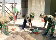 Wujud Gotong Royong TNI dan Warga, Mushola Rest Area TMMD Bojonegoro Nyaris Jadi
