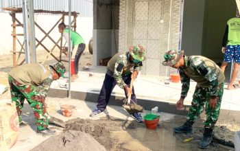 Wujud Gotong Royong TNI dan Warga, Mushola Rest Area TMMD Bojonegoro Nyaris Jadi
