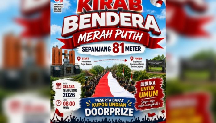 Ada Bendera Merah Putih 81 Meter di Kampung Samin Bojonegoro, Ini Jadwal Kirabnya