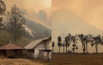 Gunung Semeru Terbakar, Api Mulai Terlihat dari Atas Ranu Kumbolo